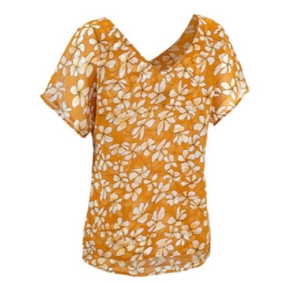 Cabi Thrive Top Butterscotch Yellow Floral Top Size Small - Picture 4 of 9